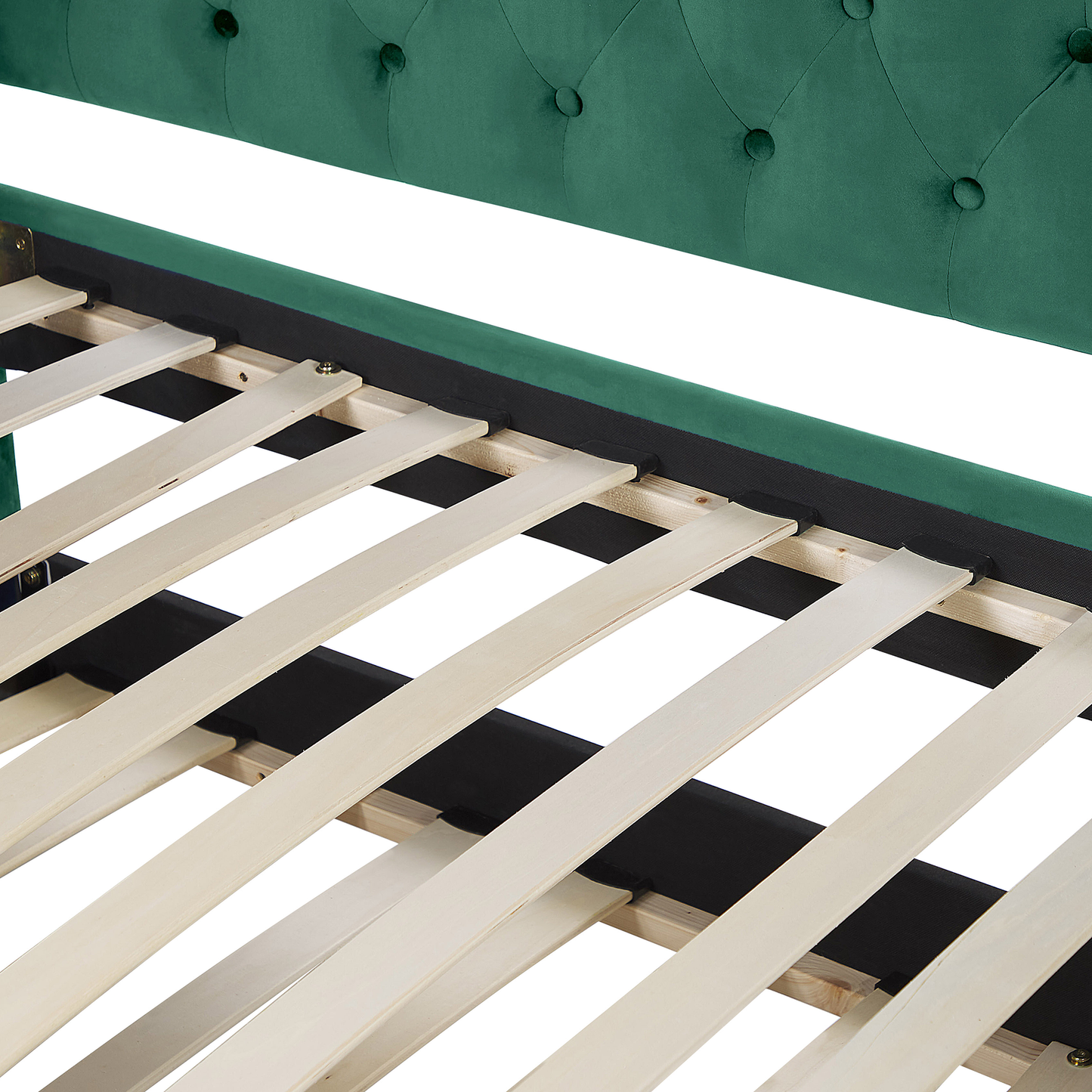 Ausziehbett Samtstoff GASSIN 90 x 200 cm Smaragdgrün