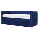 Ausziehbett Samtstoff GASSIN 90 x 200 cm Marineblau