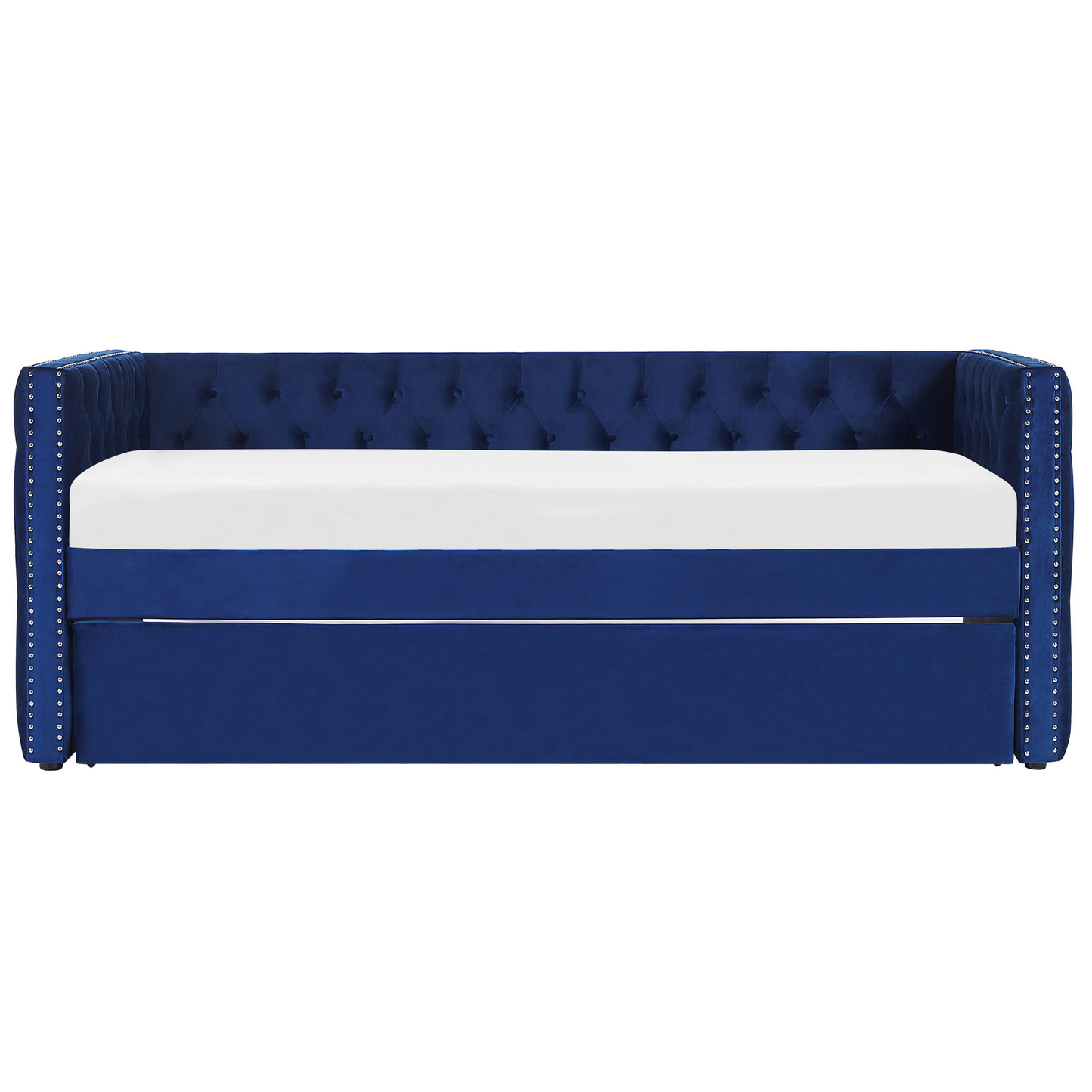Ausziehbett Samtstoff GASSIN 90 x 200 cm Marineblau