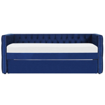 Ausziehbett Samtstoff GASSIN 90 x 200 cm Marineblau