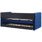 Ausziehbett Samtstoff GASSIN 90 x 200 cm Marineblau