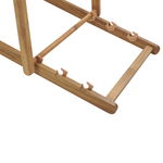 Liegestuhl Akazienholz hellbraun Textil cremeweiss ANZIO