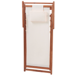 Gartenliege Akazienholz dunkelbraun Textil beige AVELLINO