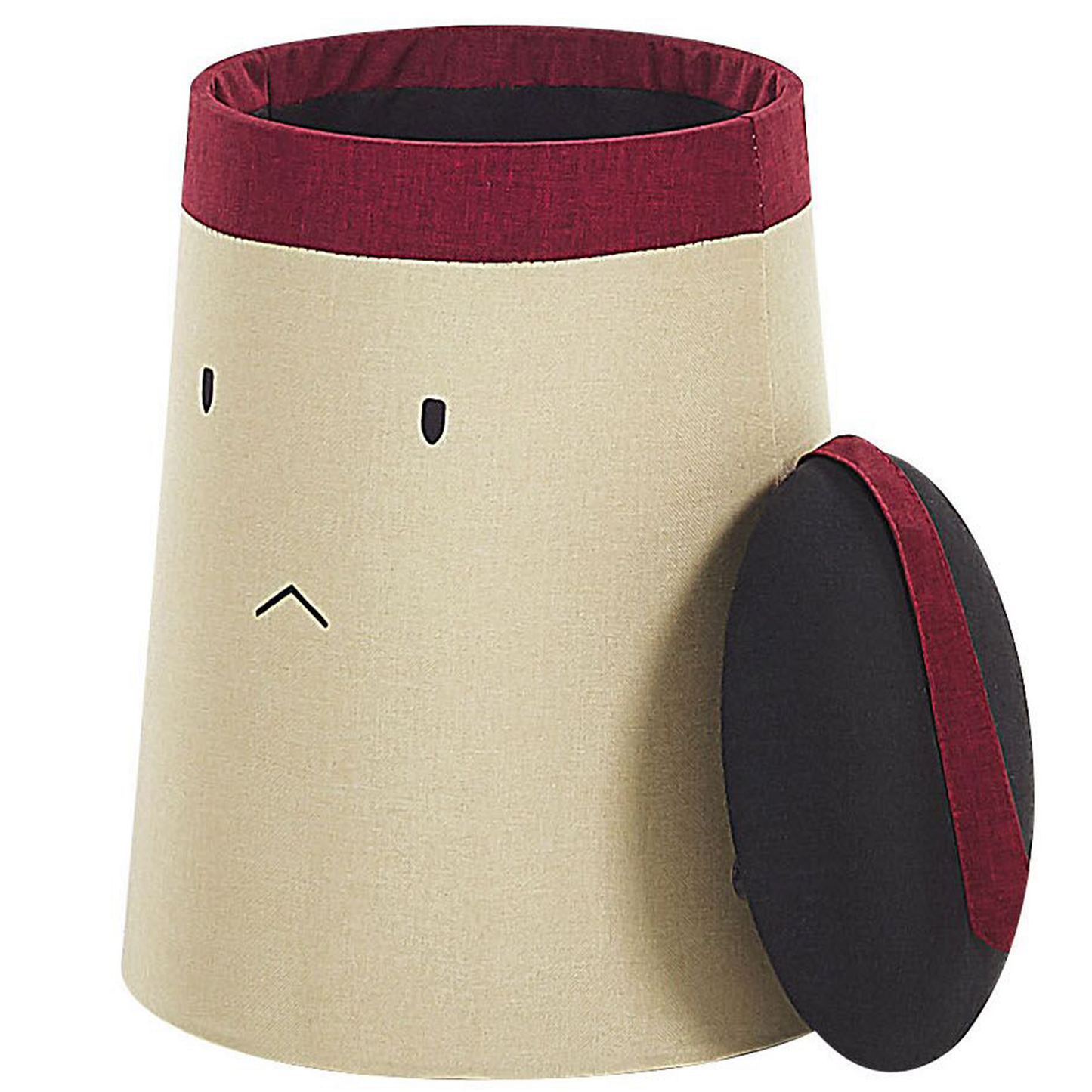 Pouf mit Stauraum beige ⌀ 33 cm für Kinder SAMURAI