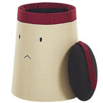 Pouf mit Stauraum beige ⌀ 33 cm für Kinder SAMURAI