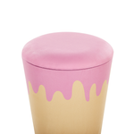 Pouf mit Stauraum Samtstoff beige / rosa ⌀ 40 cm MOUSEE