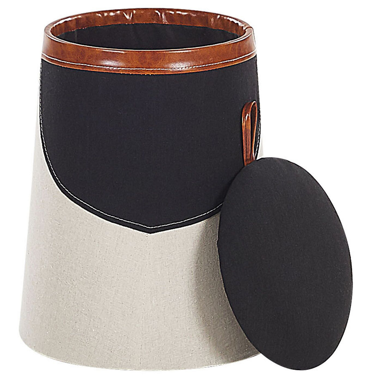 Pouf mit Stauraum beige ⌀ 33 cm rund für Kinder APACHE