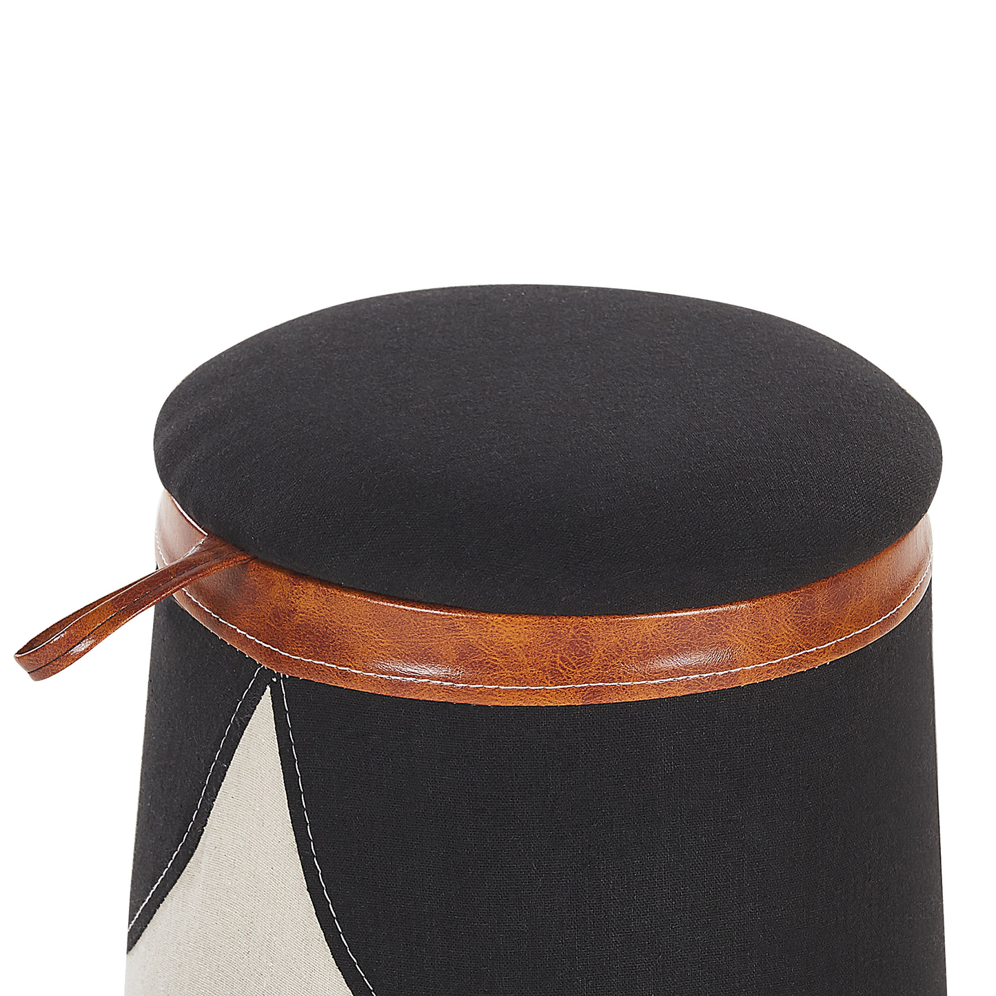 Pouf mit Stauraum beige ⌀ 33 cm rund für Kinder APACHE