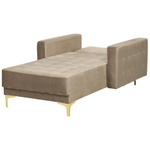 Chaiselongue Samtstoff sandbeige / gold ABERDEEN