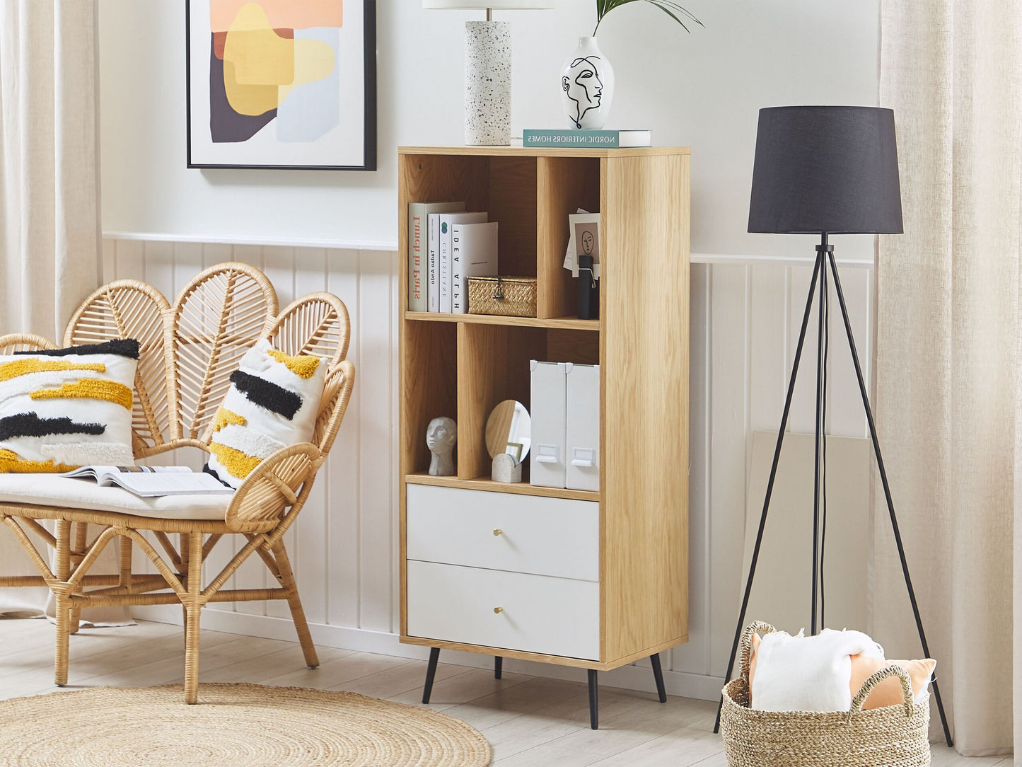 Bücherschrank RICHMOND 139 cm Helle Eiche