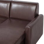 Ecksofa mit Schlaffunktion Lederoptik dunkelbraun linksseitig OGNA