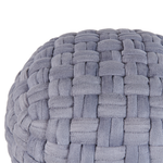 Pouf grau ⌀ 45 cm rund geflochten HOPA