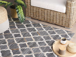 Teppich Kuhfell grau / beige 140 x 200 cm Patchwork Kurzflor ROLUNAY