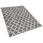 Teppich Kuhfell grau / beige 160 x 230 cm Patchwork Kurzflor ROLUNAY