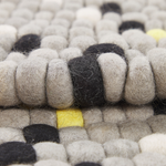 Filzkugelteppich hellgrau ⌀ 140 cm rund Patchwork PENEK