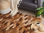 Teppich Kuhfell braun 140 x 200 cm Patchwork Kurzflor DIGOR
