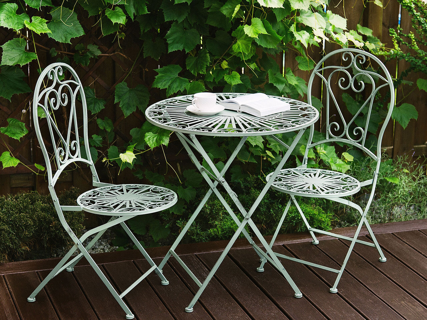 Bistro Set klappbar TRENTO Metall Hellgrün