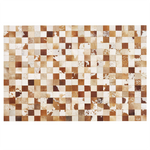 Teppich Kuhfell braun / weiss 160 x 230 cm Patchwork Kurzflor CAMILI