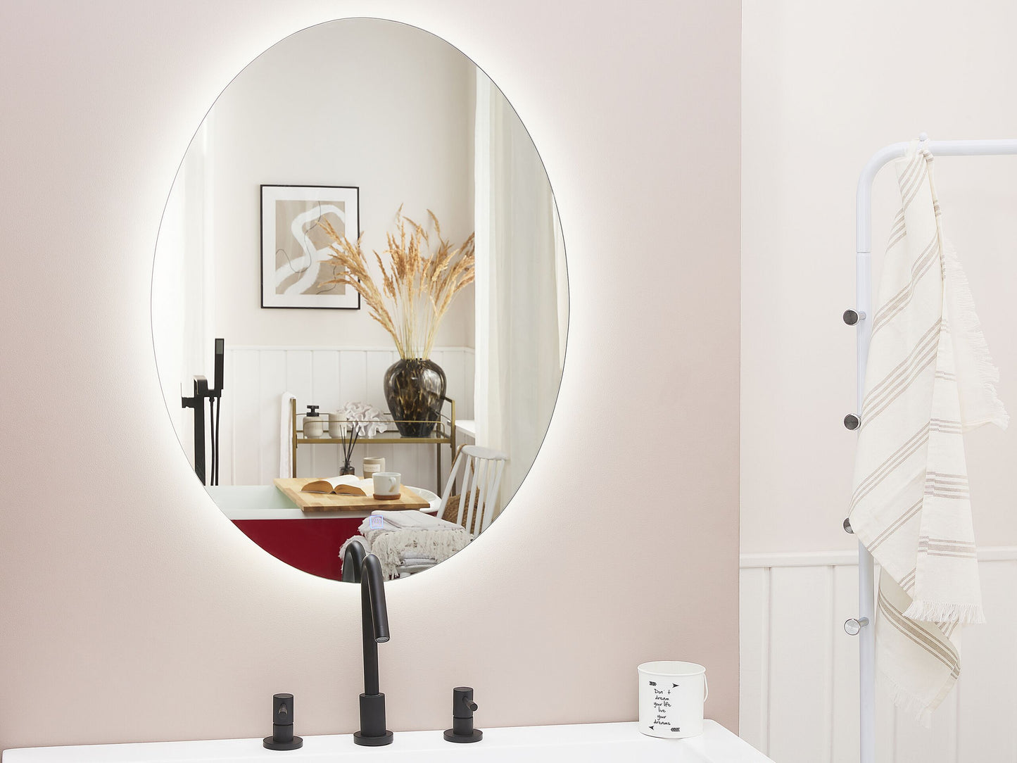 LED-Badezimmer-Spiegel MAZILLE 60 cm 80 cm Silber