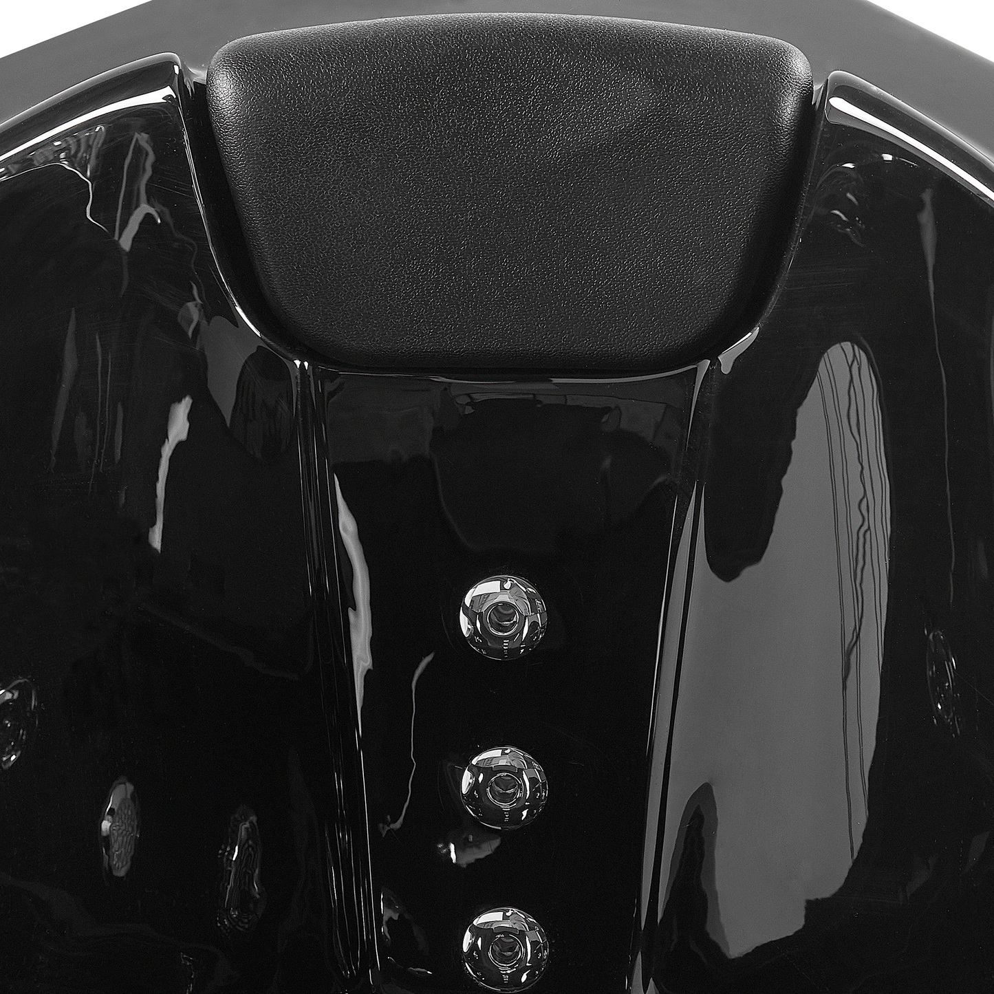 Whirlpool Badewanne schwarz Eckmodell mit LED 205 x 146 cm TOCOA