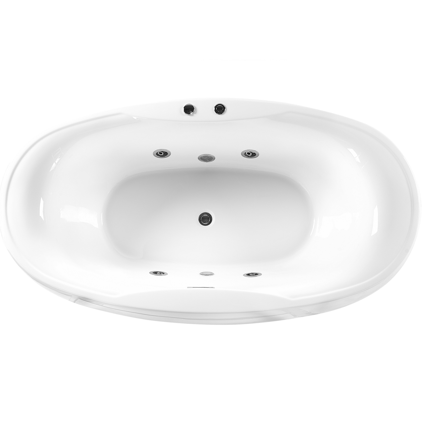 Whirlpool Badewanne freistehend weiss oval mit LED 180 x 100 cm MUSTIQUE