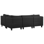 4-Sitzer Ecksofa schwarz linksseitig FEVIK
