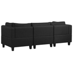 3-Sitzer Sofa Polsterbezug schwarz mit Ottomane FEVIK