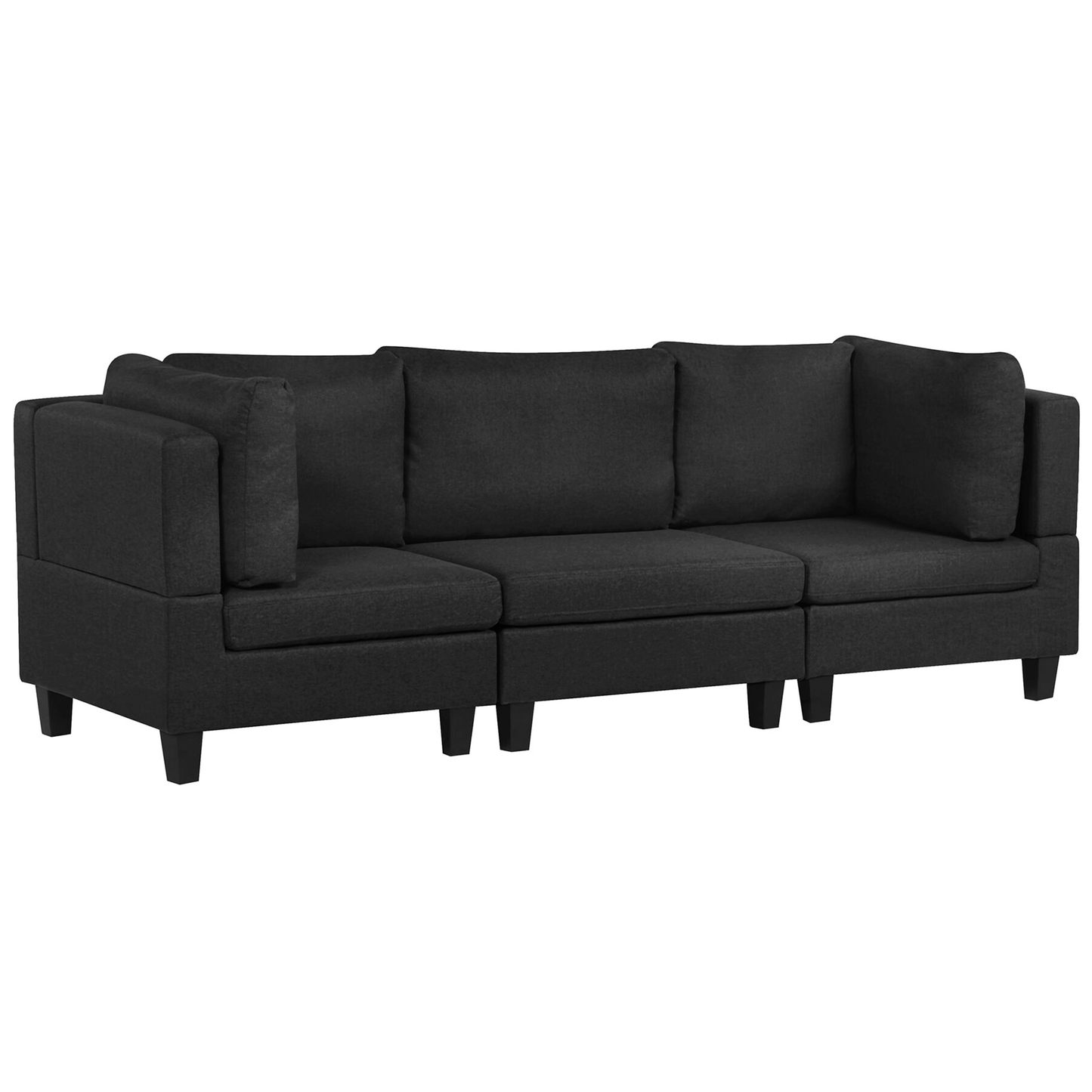 3-Sitzer Sofa Polsterbezug schwarz FEVIK