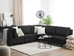5-Sitzer Ecksofa schwarz linksseitig FEVIK