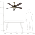 Deckenventilator mit Licht BEGEJ mit Fernbedienung Dunkelbraun