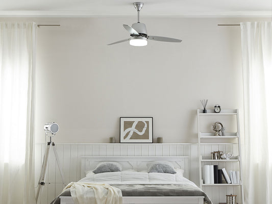 Deckenventilator mit Licht MLAVA mit Fernbedienung Silber