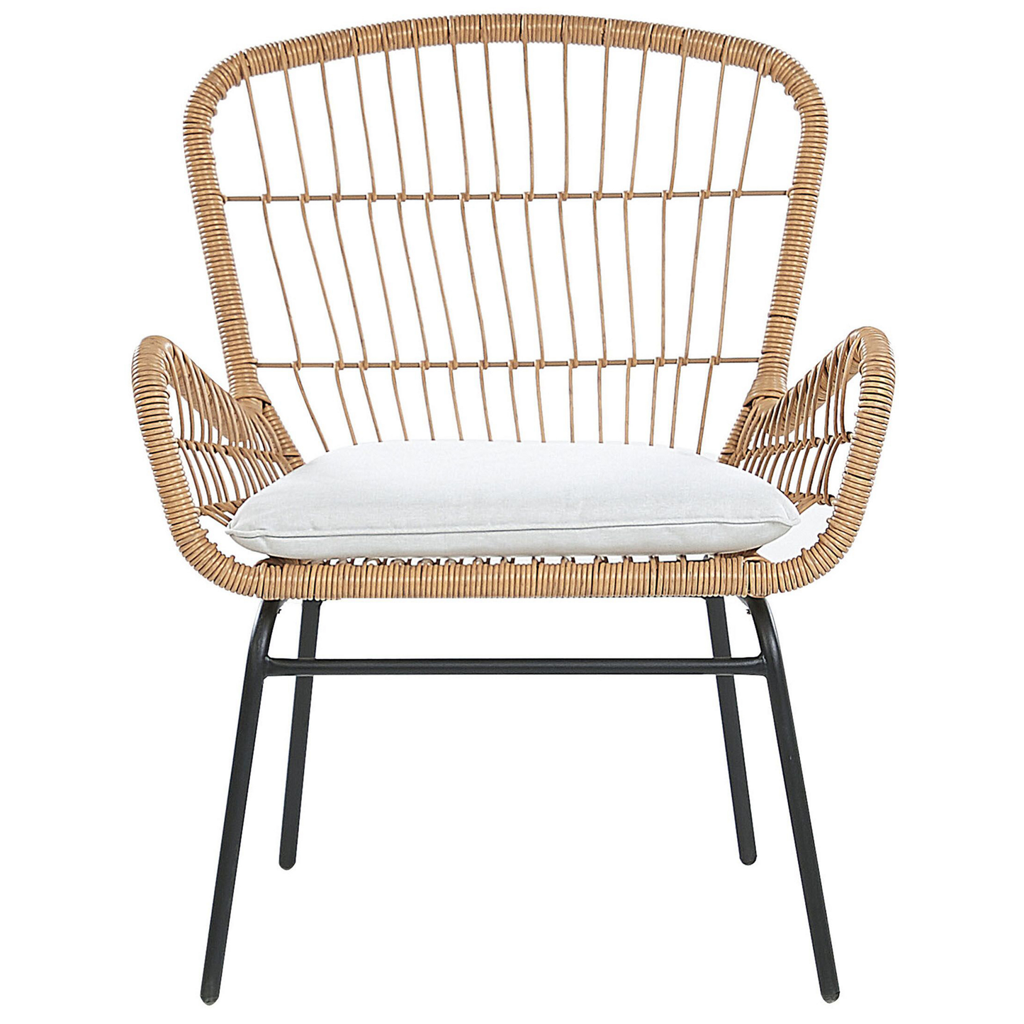 Bistro Set inkl. Kissen LABICO Polyrattan Hellbraun