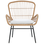 Bistro Set inkl. Kissen LABICO Polyrattan Hellbraun