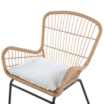 Bistro Set inkl. Kissen LABICO Polyrattan Hellbraun