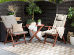 Bistro Set mit Kissen Holz Taupe TOSCANA