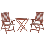 Bistro Set mit Kissen Holz Taupe TOSCANA