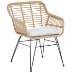 Bistro Set inkl. Kissen TRESTINA Polyrattan Hellbraun