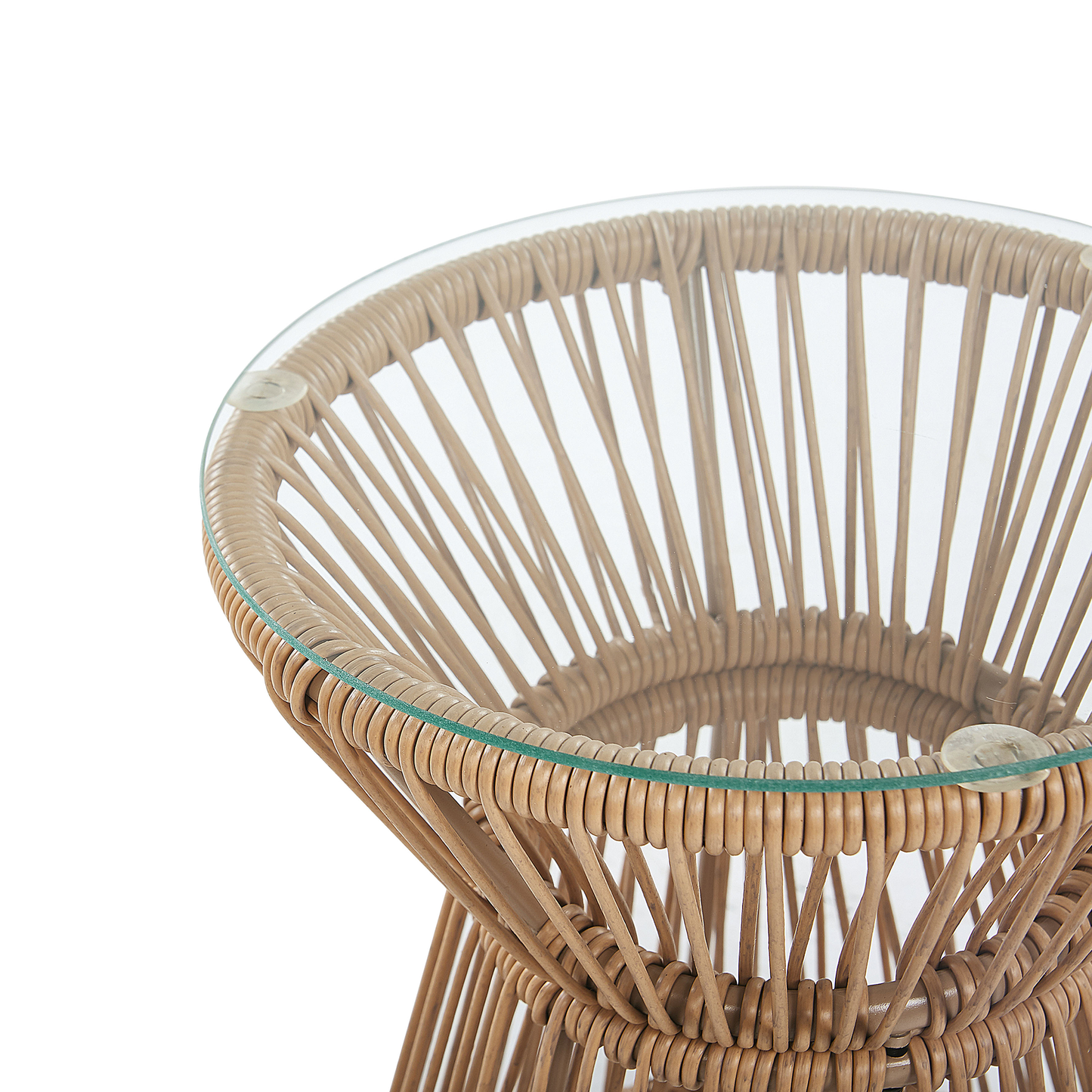 Bistro Set inkl. Kissen TRESTINA Polyrattan Hellbraun