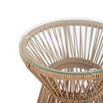 Bistro Set inkl. Kissen TRESTINA Polyrattan Hellbraun