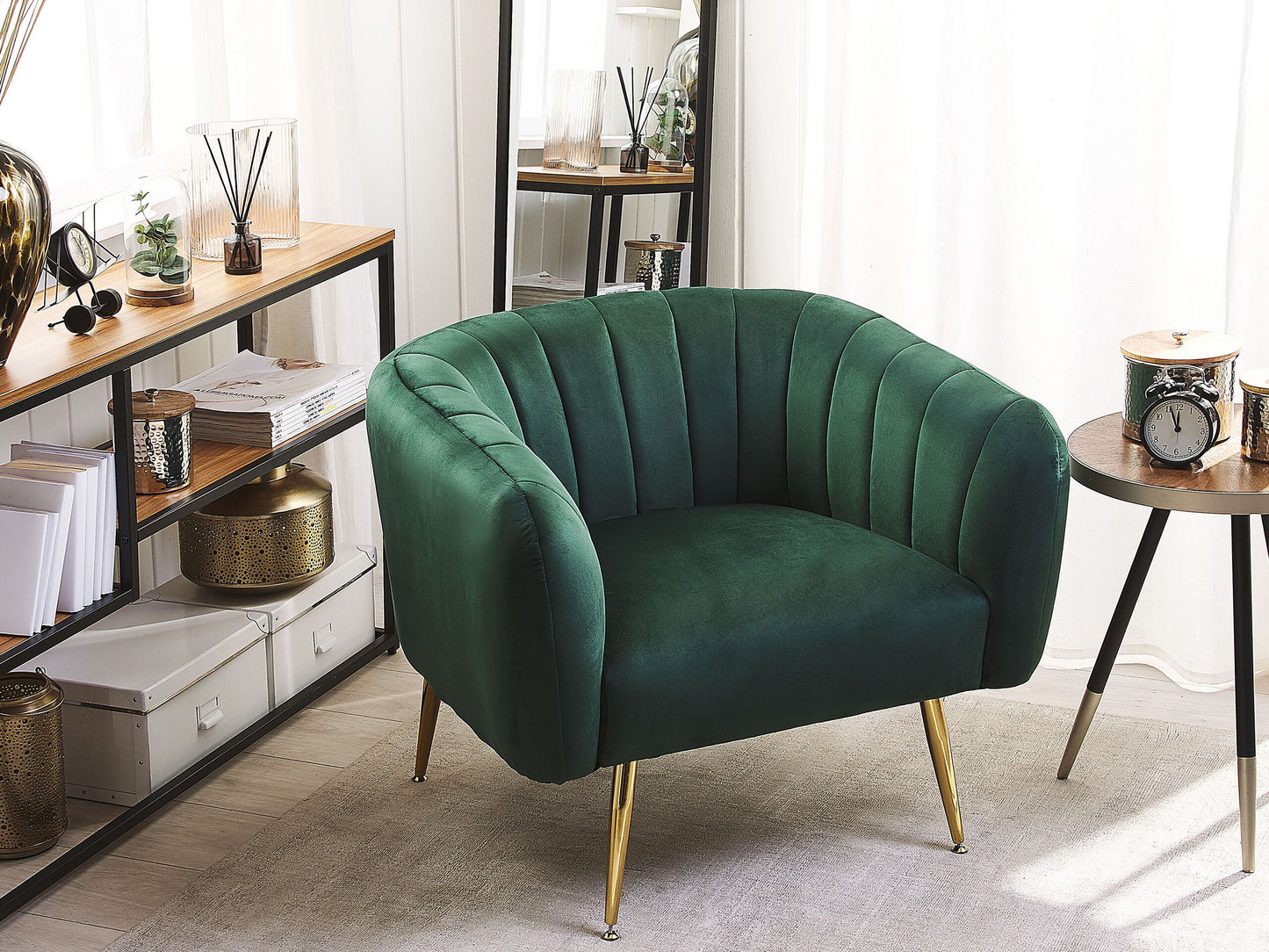 Sessel LACONIA Samtstoff Dunkelgrün