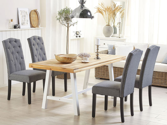 Esszimmerstuhl 2er Set SHIRLEY Stoff Grau