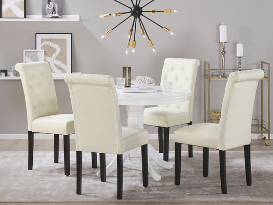 Esszimmerstuhl 2er Set VELVA Stoff Creme