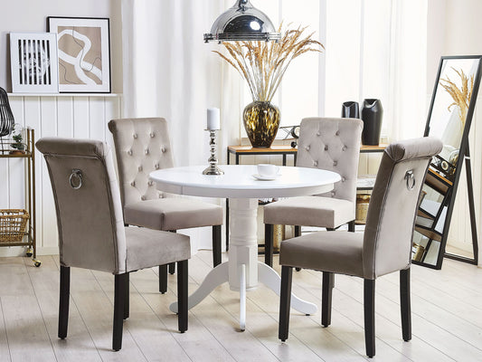 Esszimmerstuhl 2er Set Samtstoff Grau VELVA