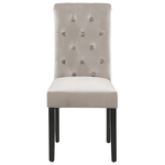 Esszimmerstuhl 2er Set Samtstoff Grau VELVA