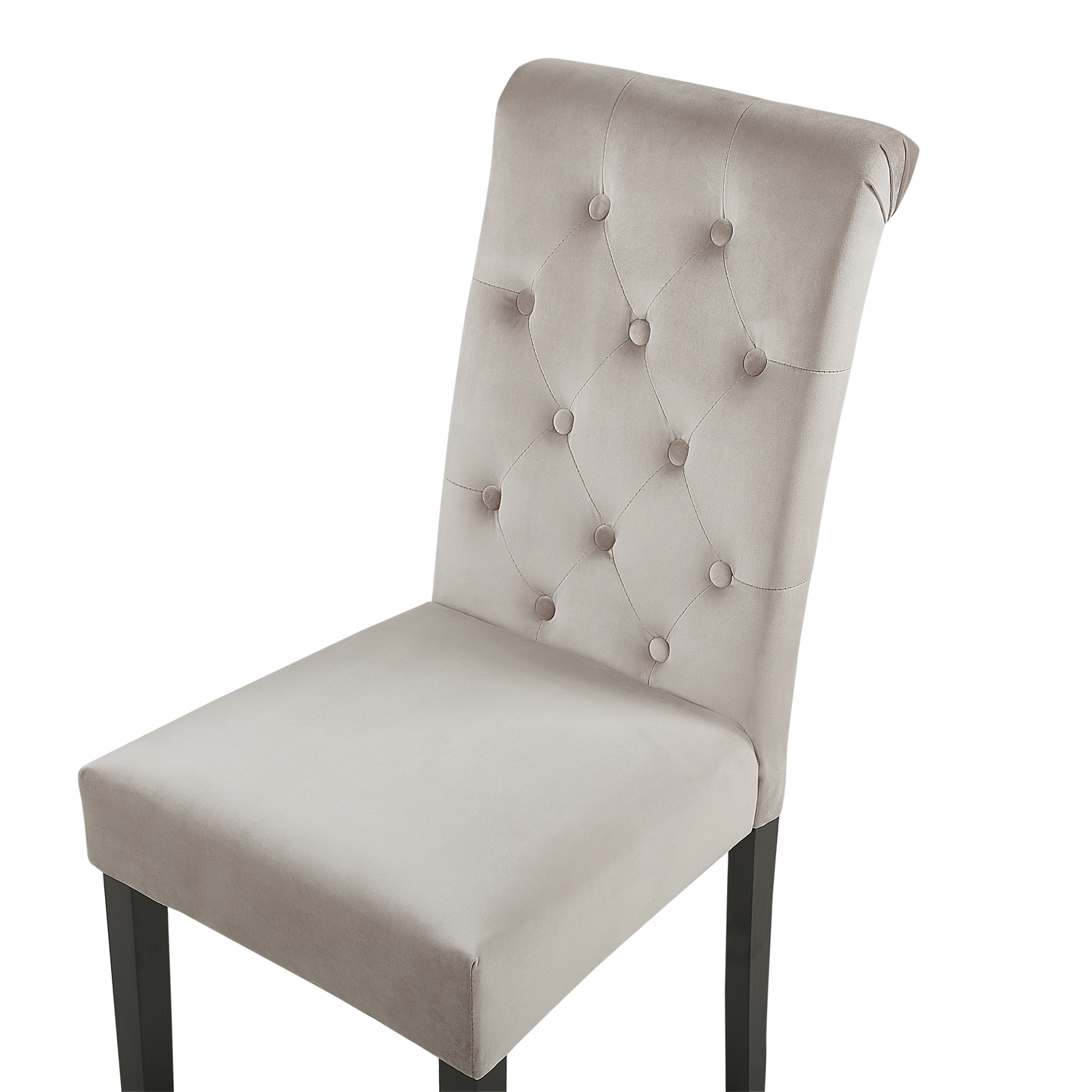 Esszimmerstuhl 2er Set Samtstoff Grau VELVA