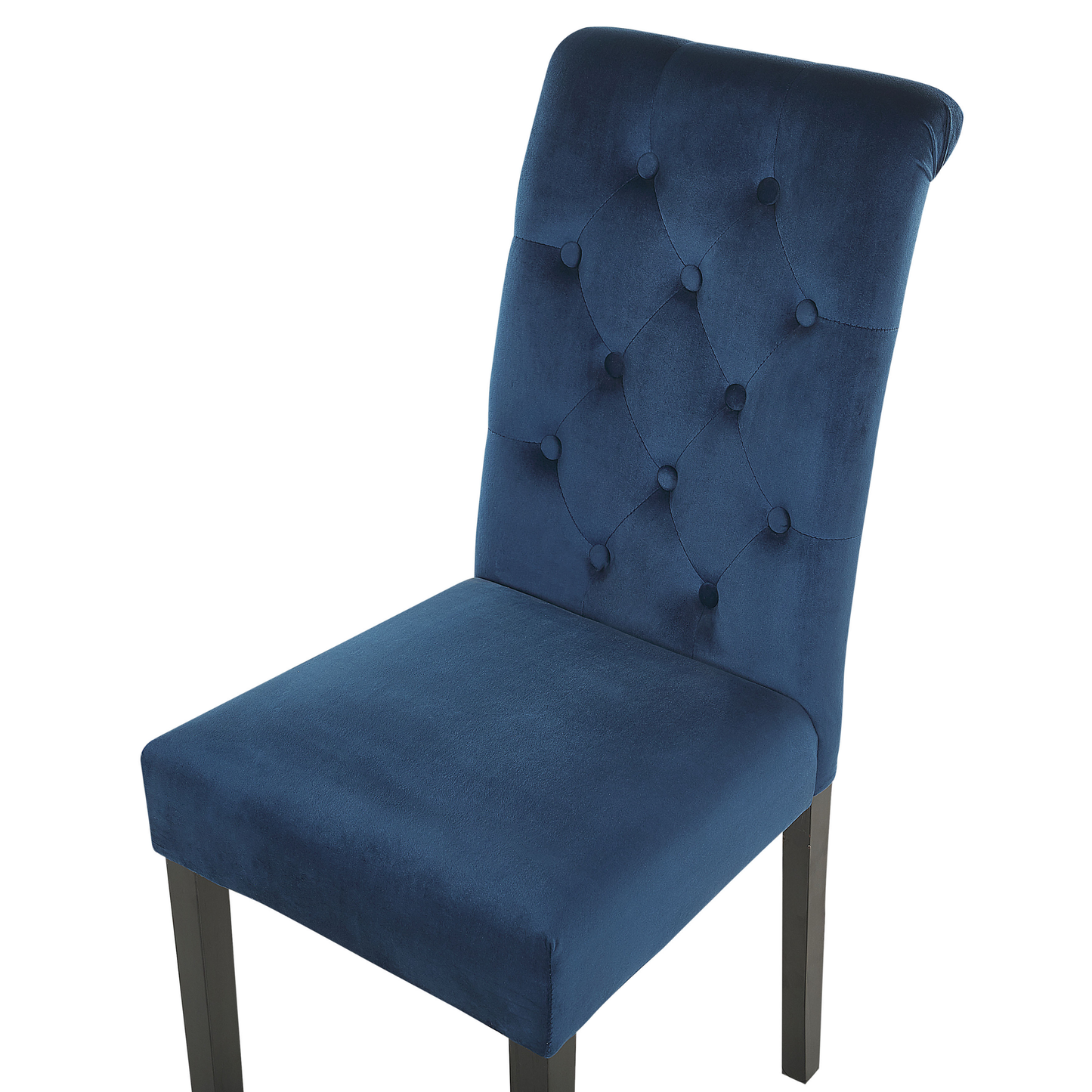 Esszimmerstuhl 2er Set Samtstoff Dunkelblau VELVA