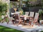 Gartentisch Set Massivholz Taupe TOSCANA