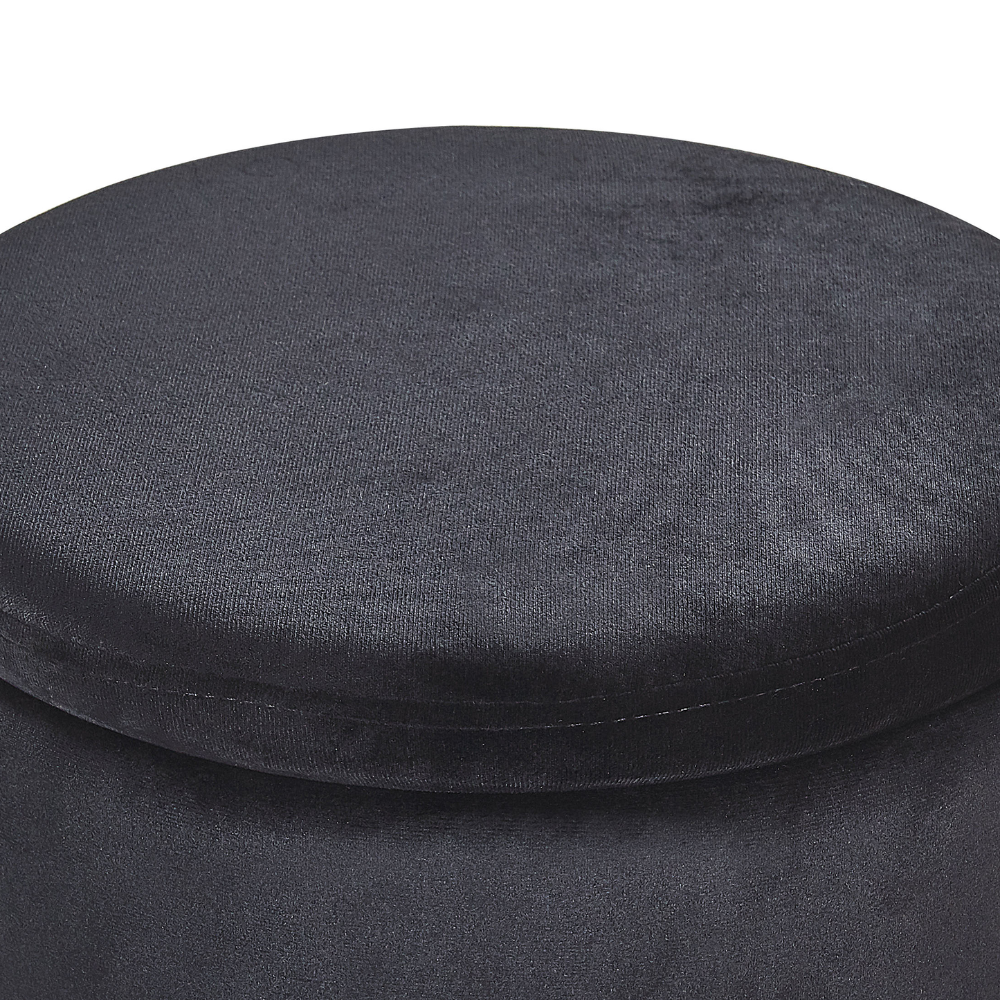 Pouf mit Stauraum Samtstoff schwarz 2er Set DORIS