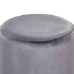 Pouf Samtstoff grau / silber ⌀ 36 cm rund BRIGITTE