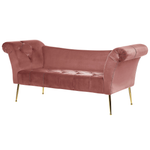 Chaiselongue Samtstoff rosa / gold NANTILLY